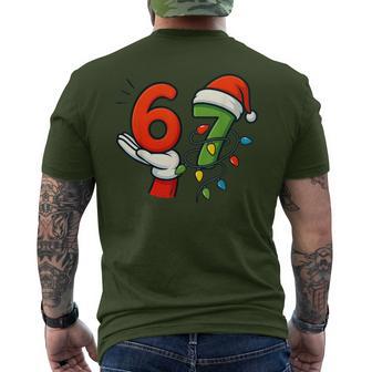 Santa Says Six Seven Meme 67 Christmas Santa Crew Xmas Men's T-shirt Back Print - Thegiftio UK