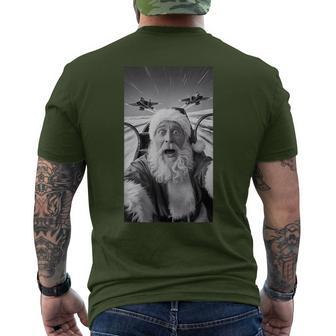 Santa Selfie Flying With Jets Christmas Men's T-shirt Back Print | Seseable UK