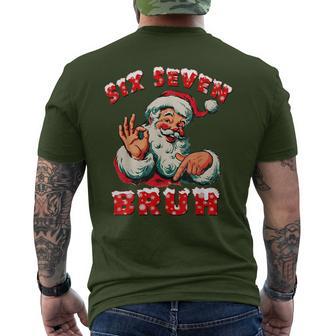 Santa Six Seven Bruh 6 7 Gen Z Alpha Meme Slang Christmas Men's T-shirt Back Print - Thegiftio UK