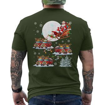 Santa Sleigh Reindeer School Buses Matching Driver Christmas Men's T-shirt Back Print - Thegiftio UK