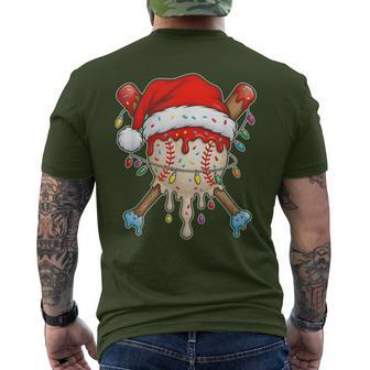 Santa Sports For Boys Christmas Baseball Player Men's T-shirt Back Print - Thegiftio UK