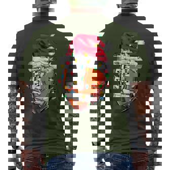 Santa Sports For Boys Christmas Football Player Men's T-shirt Back Print - Thegiftio