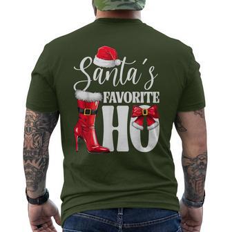 Santa's Favorite Ho Christmas Lights Merry Christmas Pajamas Men's T-shirt Back Print | Seseable UK