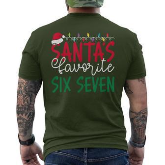 Santa’S Favorite Six Seven 67 Christmas Humor Meme Men's T-shirt Back Print - Thegiftio UK