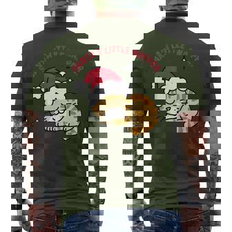 Santa’S Little Napper Cute Christmas Cat Men's T-shirt Back Print | Mazezy