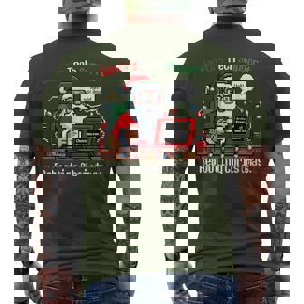 Santa's Tech Support Rebooting Christmas It Computer Men's T-shirt Back Print | Mazezy