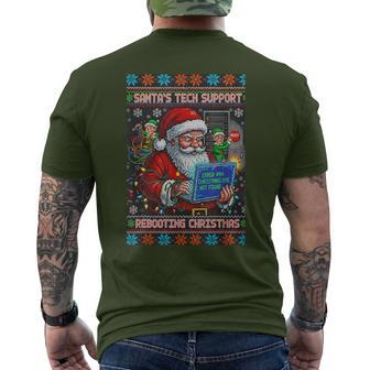Santa's Tech Support Rebooting Christmas Ugly Sweater Men's T-shirt Back Print - Thegiftio UK
