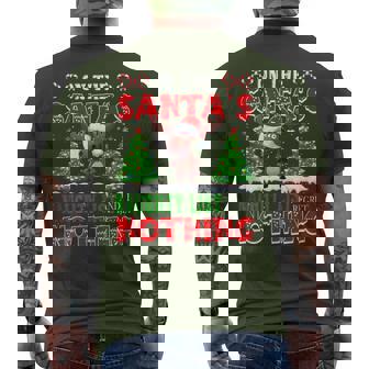 On Santa's Xmas Naughty List Regret Nothing Santa Moose Men's T-shirt Back Print - Seseable