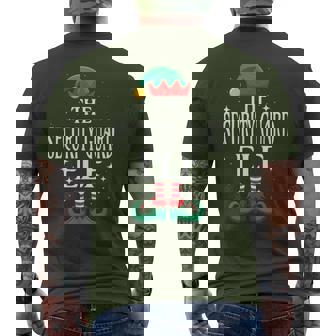 Security Guard Elf Job Title Christmas Matching Xmas Men's T-shirt Back Print - Monsterry