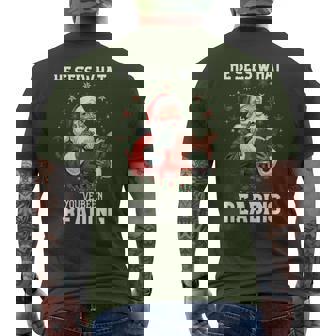 He Sees What You've Been Reading Santa Book Lover Men's T-shirt Back Print - Thegiftio