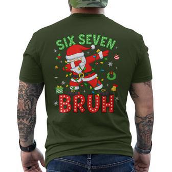 Six Seven 67 Gen Z Alpha Meme Bruh Christmas Dabbing Santa Men's T-shirt Back Print - Thegiftio UK