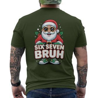 Six Seven Bruh Santa Christmas 67 Gen Alpha Slang Men's T-shirt Back Print - Thegiftio UK