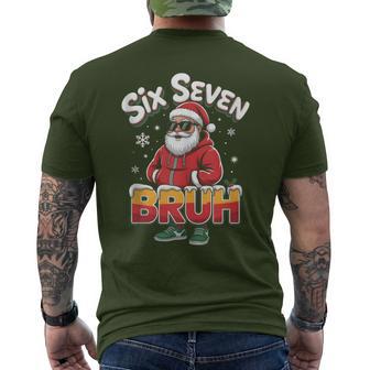 Six Seven Bruh Santa Christmas 67 Xmas Meme Men's T-shirt Back Print - Thegiftio UK
