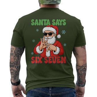 Six Seven Santa Clause Christmas Humor Holiday Men's T-shirt Back Print | Seseable UK