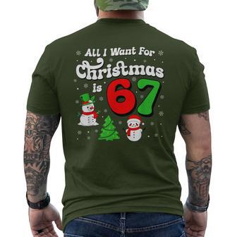 Six Seven Meme All I Want For Christmas Is 67 Men's T-shirt Back Print - Thegiftio UK