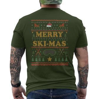 Ski Christmas Vintage Santa Skiing Xmas Men's T-shirt Back Print - Thegiftio UK