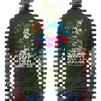 Snow Fi Signal Lost Snowman Christmas Men's T-shirt Back Print - Thegiftio