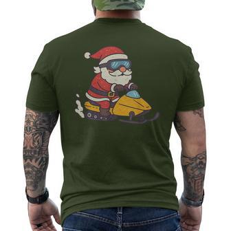 Snowmobile Christmas Vintage Santa Xmas Men's T-shirt Back Print | Seseable UK