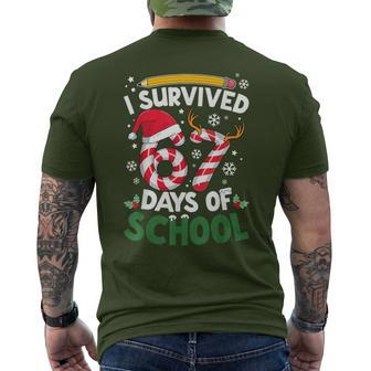 I Survived 67 Days Of School Christmas Teachers Students Men's T-shirt Back Print - Thegiftio UK