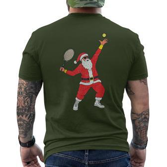 Tennis Christmas Vintage Santa Xmas Men's T-shirt Back Print - Thegiftio UK
