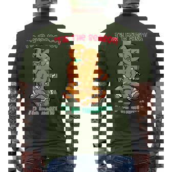 Tis The Season To Be Naughty Gingerbread Christmas Men's T-shirt Back Print | Mazezy