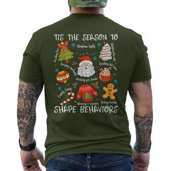 Tis The Season To Shape Behavior Christmas Behavior Analyst Men's T-shirt Back Print - Thegiftio UK
