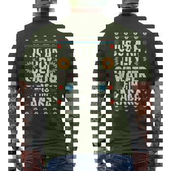 An Ugly Christmas Sweater From Kansas Sunflowers Men's T-shirt Back Print | Seseable CA