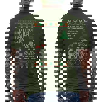 Ugly Christmas Sweater Winter Vacation Christmas Tree Men's T-shirt Back Print - Thegiftio