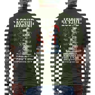 Ugly Dachshund Christmasthrough The Snow Christmas Men's T-shirt Back Print | Seseable CA