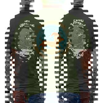 Ugly Dachshund Christmasthrough The Snow Christmas Men's T-shirt Back Print - Thegiftio