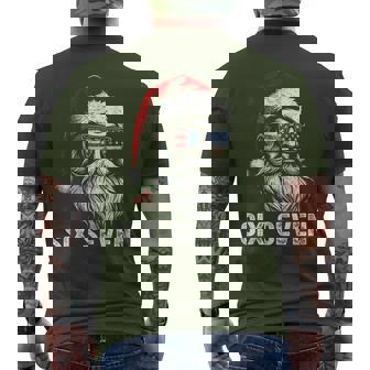 Vintage Santa Us Flag Six Seven Christmas Pjs Pajamas Xmas Men's T-shirt Back Print - Seseable