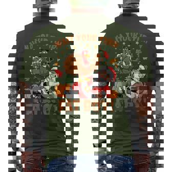 Wait Your Turn Fat Boy Thanksgiving Christmas Turkey Men's T-shirt Back Print - Thegiftio