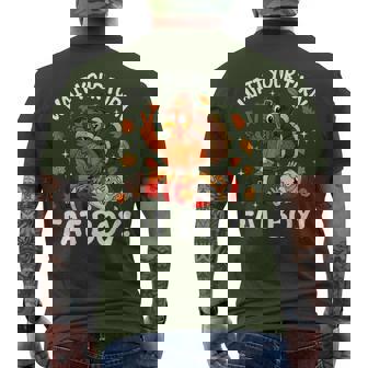 Wait Your Turn Fat Boy Thanksgiving Turkey Christmas Men's T-shirt Back Print - Thegiftio