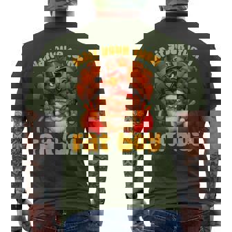 Wait Your Turn Fat Boy Turkey Santa Thanksgiving Christmas Men's T-shirt Back Print - Thegiftio