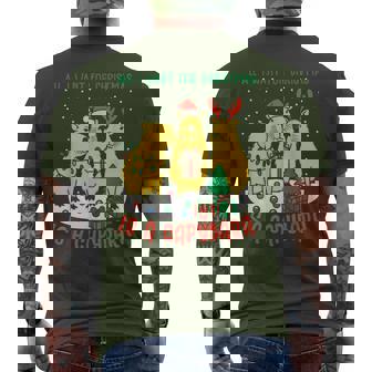 All I Want For Christmas Is A Capybara Xmas Tree Cute Capy Men's T-shirt Back Print - Monsterry