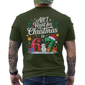 All I Want For Christmas Six Seven Meme Men's T-shirt Back Print - Thegiftio UK