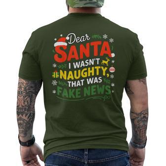 I Wasn’T Naughty That Was Fake News Christmas Men's T-shirt Back Print - Thegiftio UK