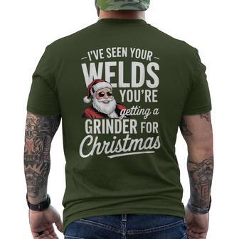 Welder Christmas Grinder Welding Holiday Joke Men's T-shirt Back Print - Thegiftio UK