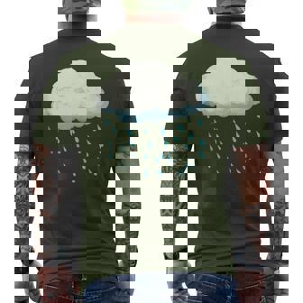 White Clouds Rain Drop Costume Christmas Halloween Men's T-shirt Back Print - Seseable