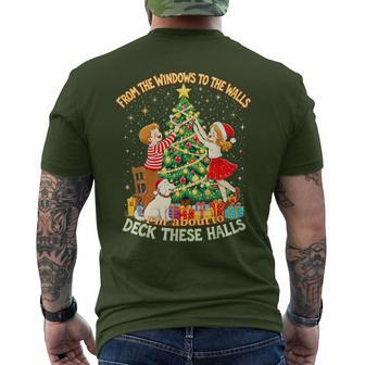 From The Windows To Walls Deck These Halls Christmas Men's T-shirt Back Print - Thegiftio UK