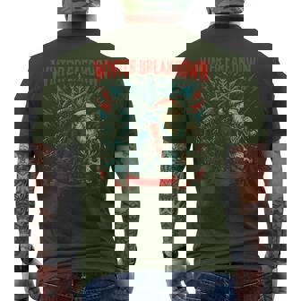 Winter Breakdown Metal Christmas Band Santa & Krampus Men's T-shirt Back Print - Thegiftio