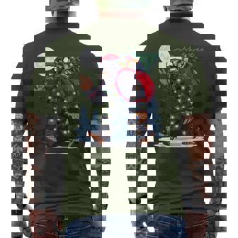 Xmas Sasquatch Christmas Adventure Holiday Tree Lights Fun Men's T-shirt Back Print - Thegiftio