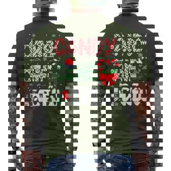 Xmas Socks Santa Hat Candy Cane Crew Cute Coquette Bow Heart Men's T-shirt Back Print - Monsterry