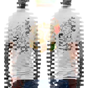 6 7 Christmas Cats Meme Holiday Cat Lovers Six Seven Tri-Blend Men's T-shirt Back Print - Monsterry