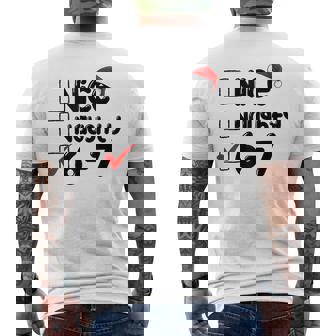 6-7 Meme Nice Naughty 67 Christmas Brain Rot Graphic Men's T-shirt Back Print | Mazezy