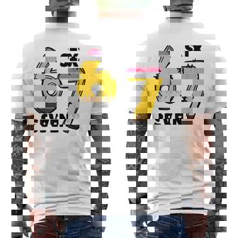 6 7 Six Seven Pencil Teacher Middle High School Humor Men's Back Print T-Shirt | Mazezy