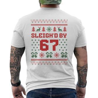 67 Santa Sleigh Ugly Christmas Men's T-shirt Back Print - Thegiftio UK