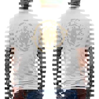 90S Y2k Scary Cat Tomcat Kitten Is Scared Under Starry Tail Men's T-shirt Back Print - Monsterry