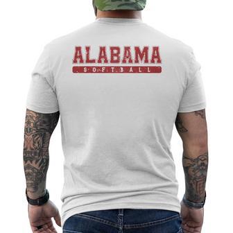 Alabama Softball Red Vintage Text Men's T-shirt Back Print - Thegiftio UK