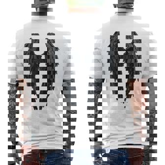 Alas De Ángel Negras En La Parte Camiseta Hombre Estampado Espalda - Regaloses